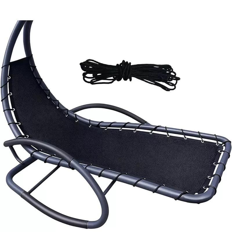 Ersatz-Netzgewebe für Hängesessel, 197 x 64 cm, Schwarz, mit Seil