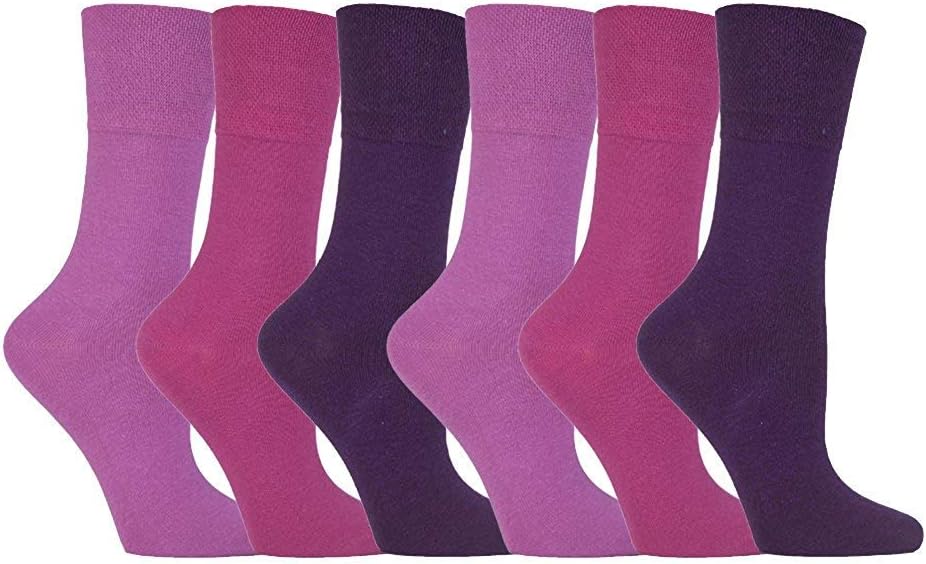 Ladies Diabetic Sock with Honey Comb Top and Hand linked Toe Seams - 4-8 UK 37-42 Eur (Pink)