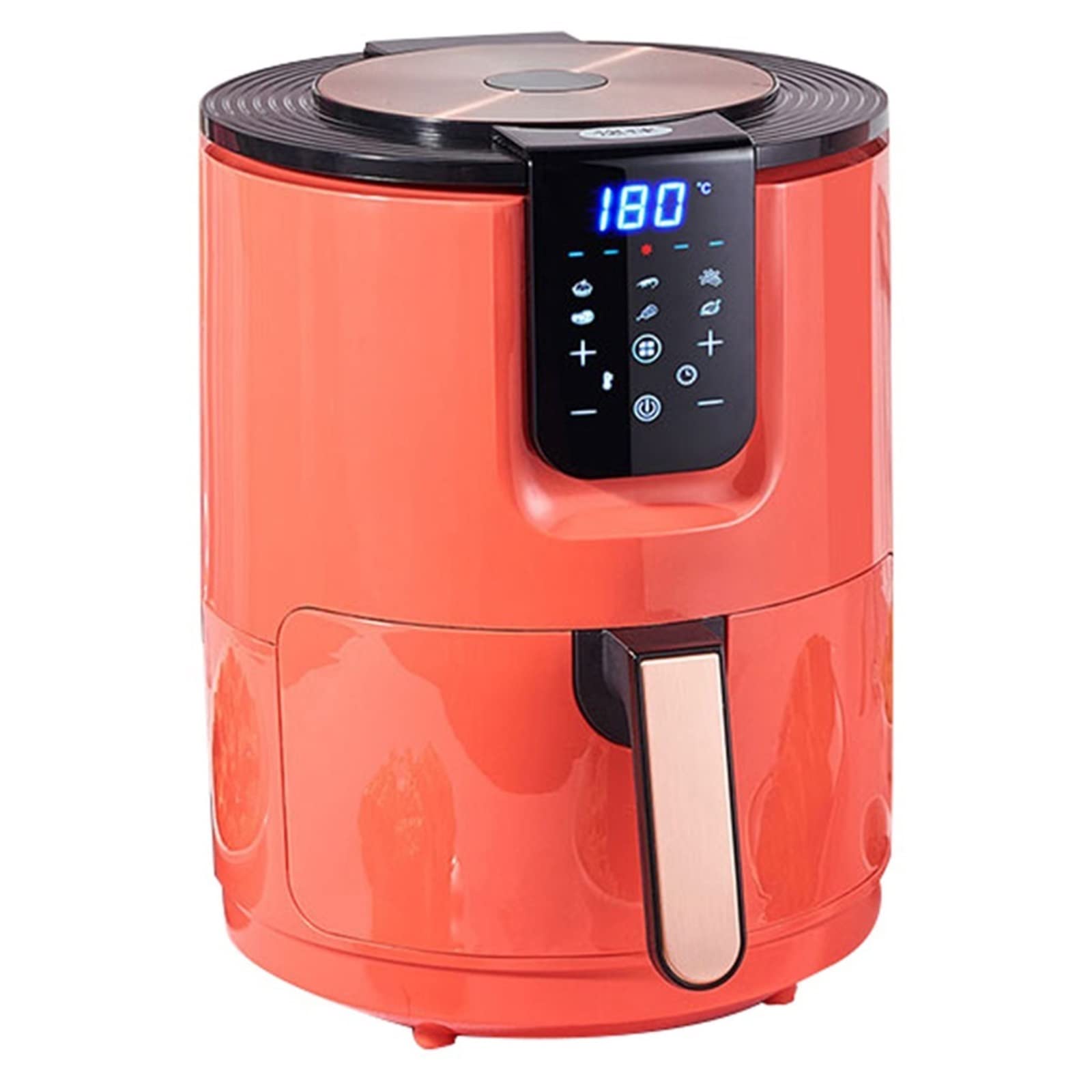 Zcy Home Orange Fryers 3.5L Smart Air Fryer Automatic Intelligent Multi-Function Electric Oven All In One French Fries Machine Toaster Oven Touch Control 1400W (Color : Size : 32 * 38 * 32Cm)