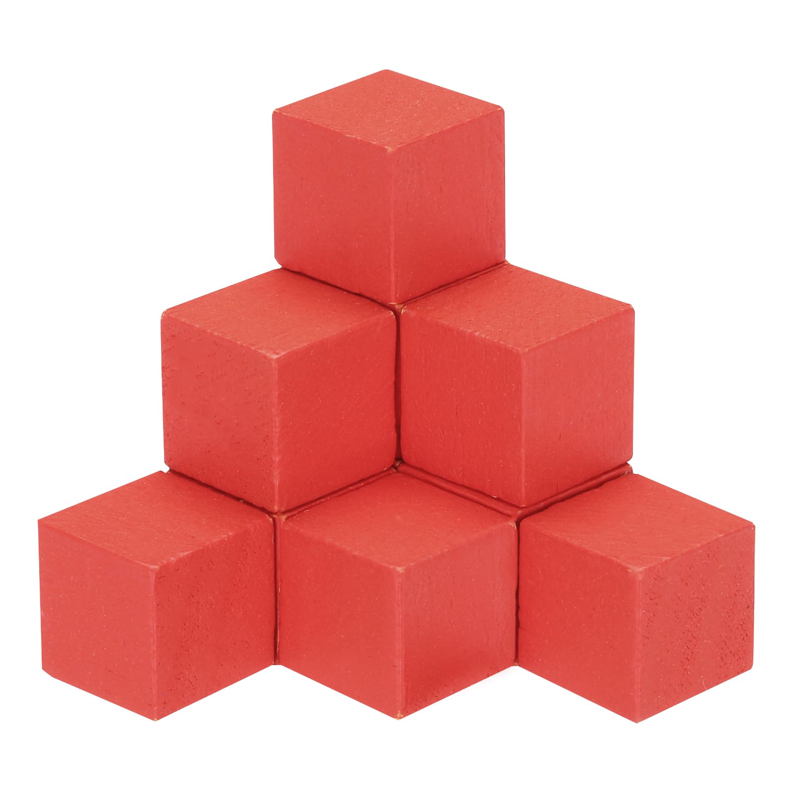 sourcing map Crafts Wooden Cube 50 Pcs 1.5cm Square Red Natural Solid Wood Crafts Blocks for DIY Projects, Puzzle Making, Letters, and Stamps for Home Decoration