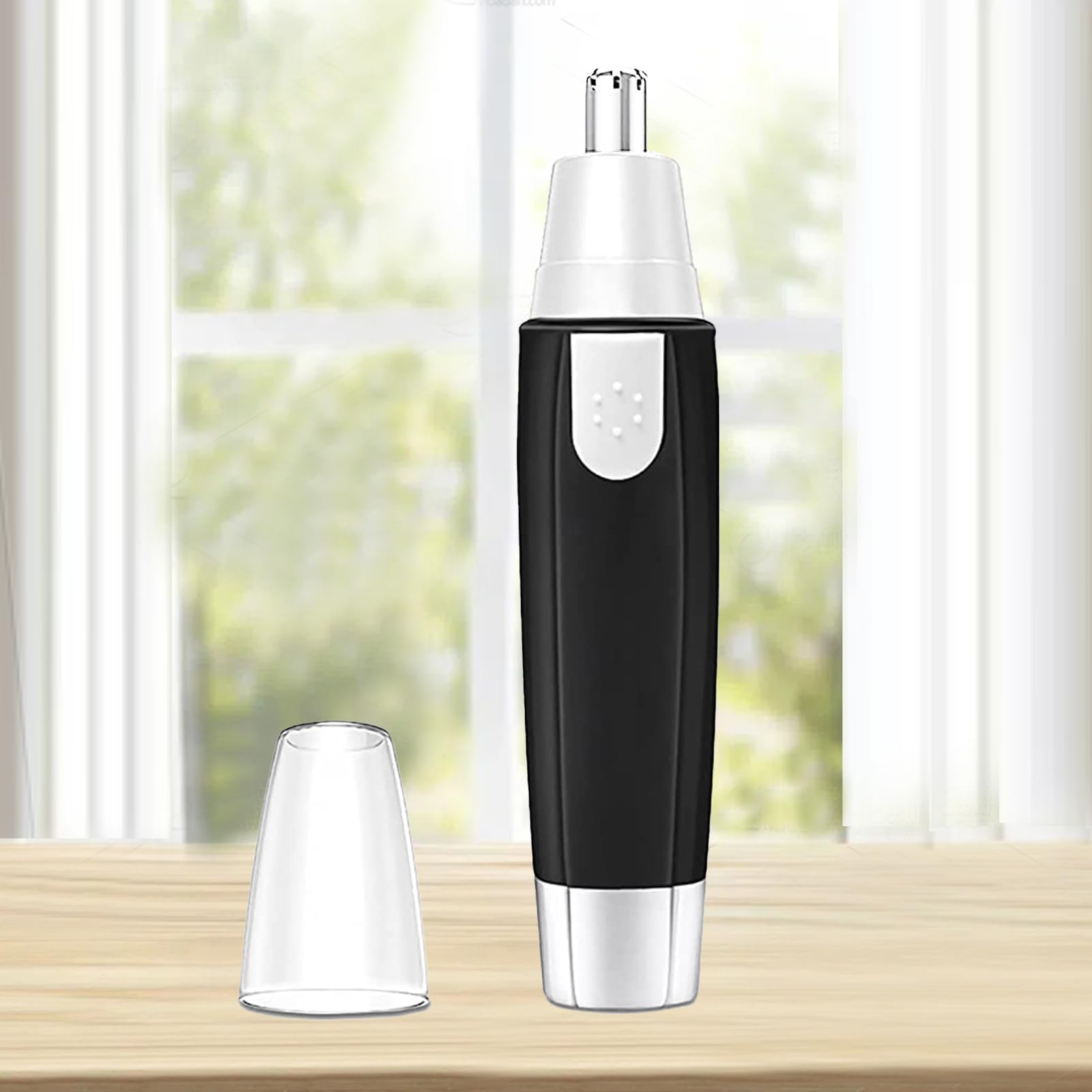Nose Ear Hair Trimmer - Operated Dual Blade Trimmer for Men Women Black