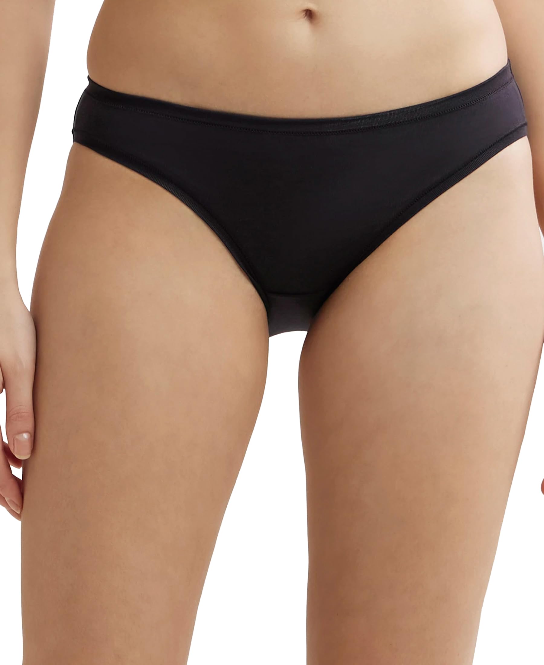 JW01 Women's Medium Coverage Tencel Lyocell Elastane Stretch Mid Waist Bikini with Concealed Waistband and Stay Fresh Treatment