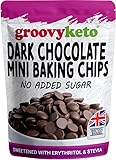 Groovy Keto Sugar Free Dark Chocolate Chips Buttons | Baking Chips | Diabetic Friendly Low Carb Chocolate | Keto Friendly | No Added Sugar | 210g Resealable Pouch