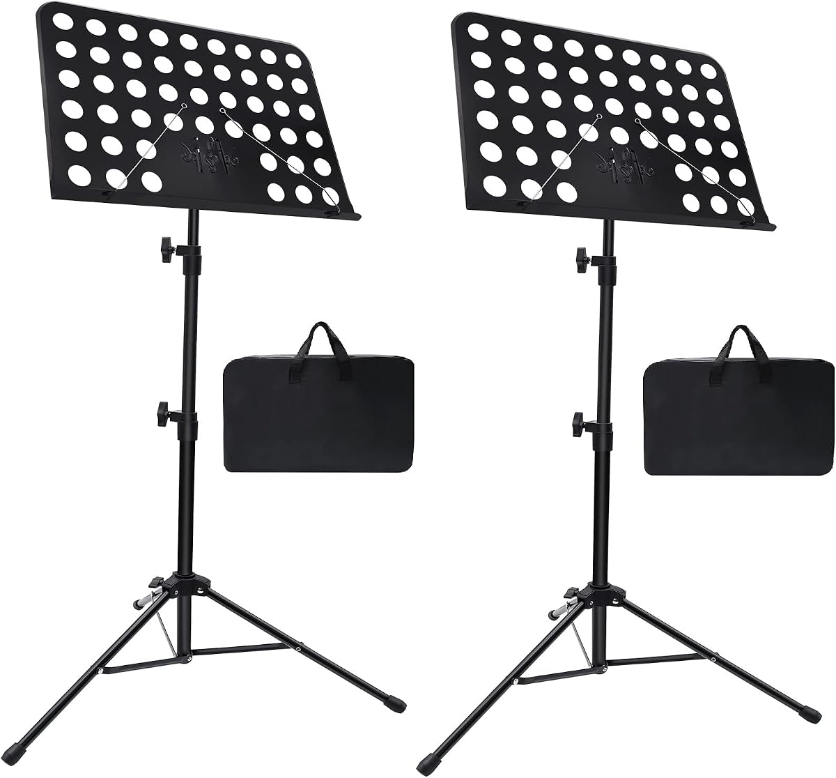 2 Pack Adjustable Music Stand with Carrying Bag | for Guitar, Ukulele, Violin Players(Standard Version, 2 Pack)