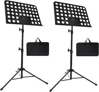 2 Pack Sheet Music Stand, Adjustable Standard Version Music Stand with Carrying Bag for Guitar, Ukulele, Violin Players