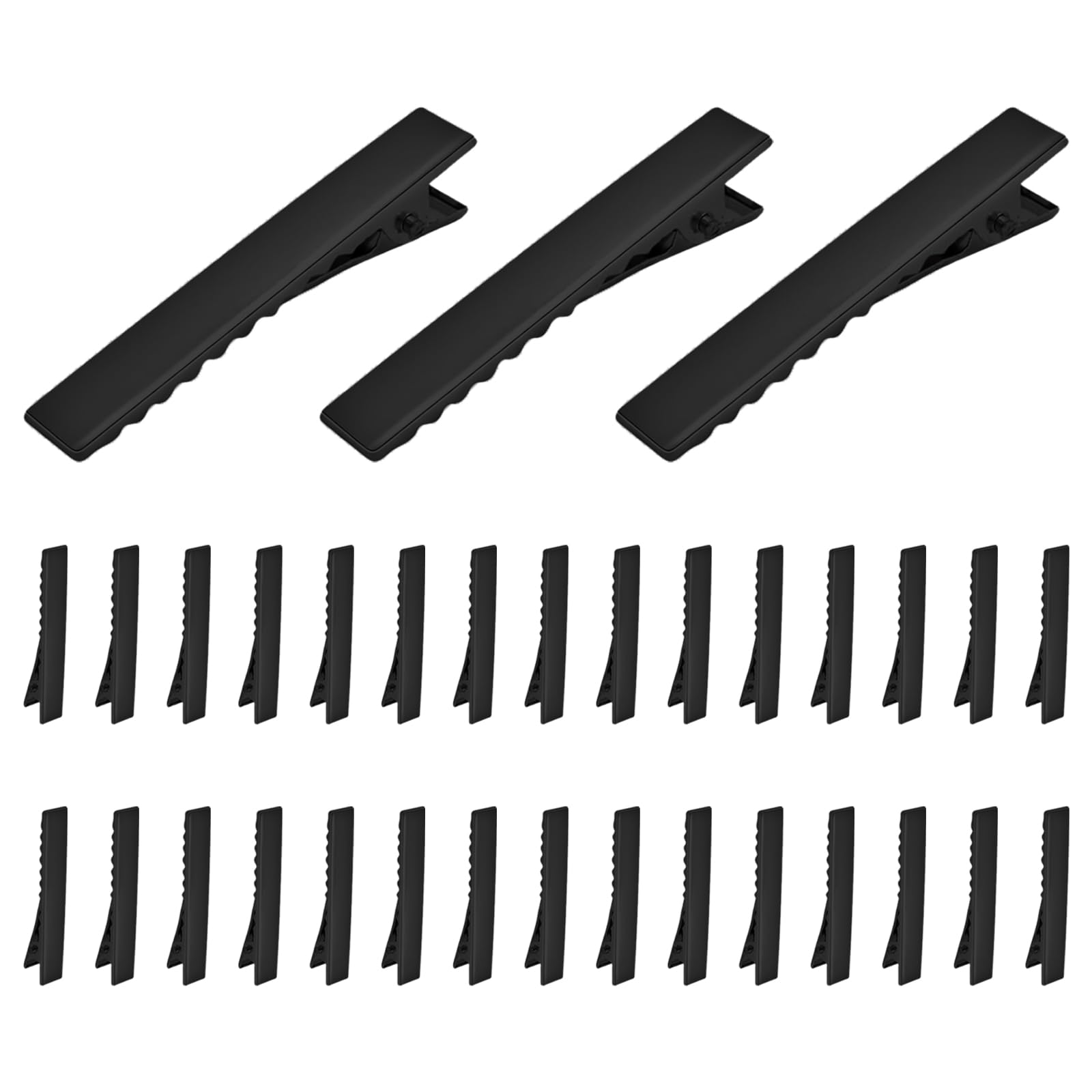 【LEISURE CLUB】 ヘアクリップ 約30個入り 55mm ヘアピン ハンドメイド 髪留め 金具 ヘアアクセサリー パーツ ブラック DIY ホビー 業務用 手芸用品 大人 子供 (ブラック 5.5cm)
