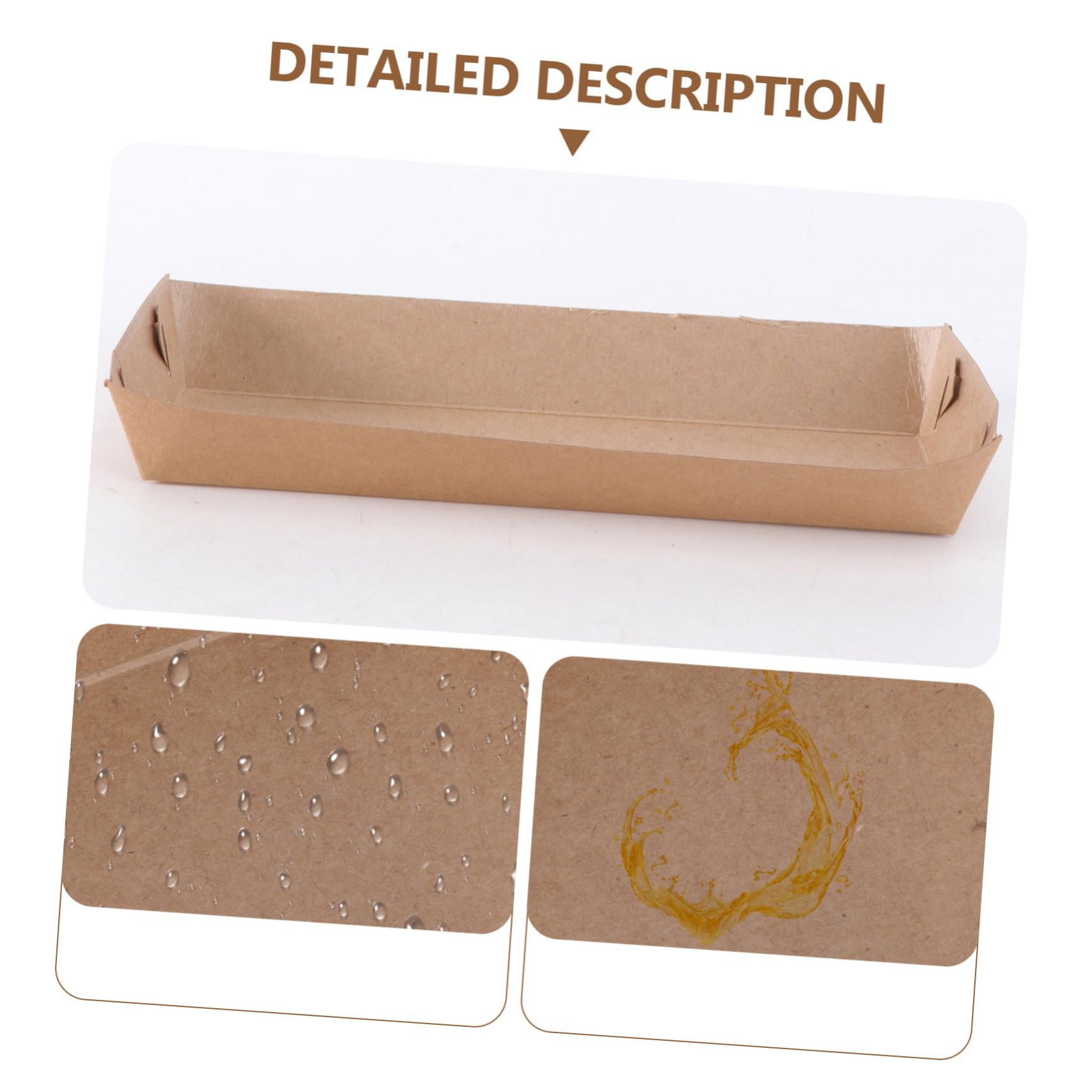 Alipis 50 Pack Paper Food Trays Snack Open Box Oil Proof Boat Shape Boxes Reusable for Birthday Festivals and Outdoor Gatherings