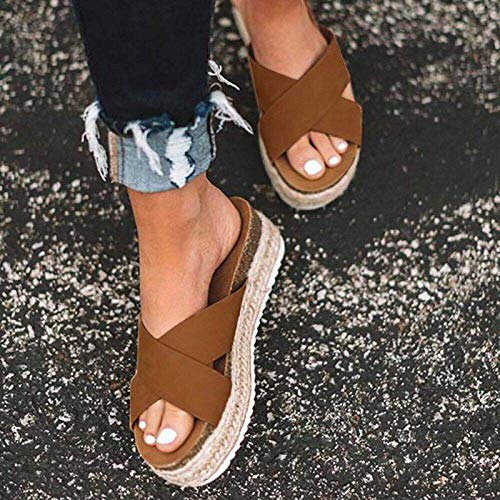 Sandali Ortopedici Donna Zeppa Piscina Morbida Ciabatte con Tacco Mare Infradito Eleganti Comode Pantofole Estive da Casa Slippers Sandali Aperte Antiscivolo