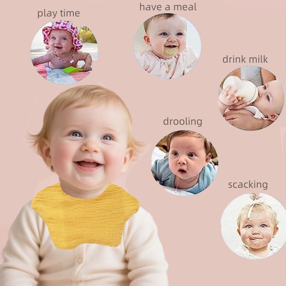 Oaygat 6 Packs Baby Bandana Dribble Bibs 6-Layer Drool Bibs Waterproof Newborn Feeding Bib Soft and Absorbent Bandana Bib with Adjustable Snaps Cotton Baby Infant Teething Bibb for Girls Boys Toddlers - Image 2