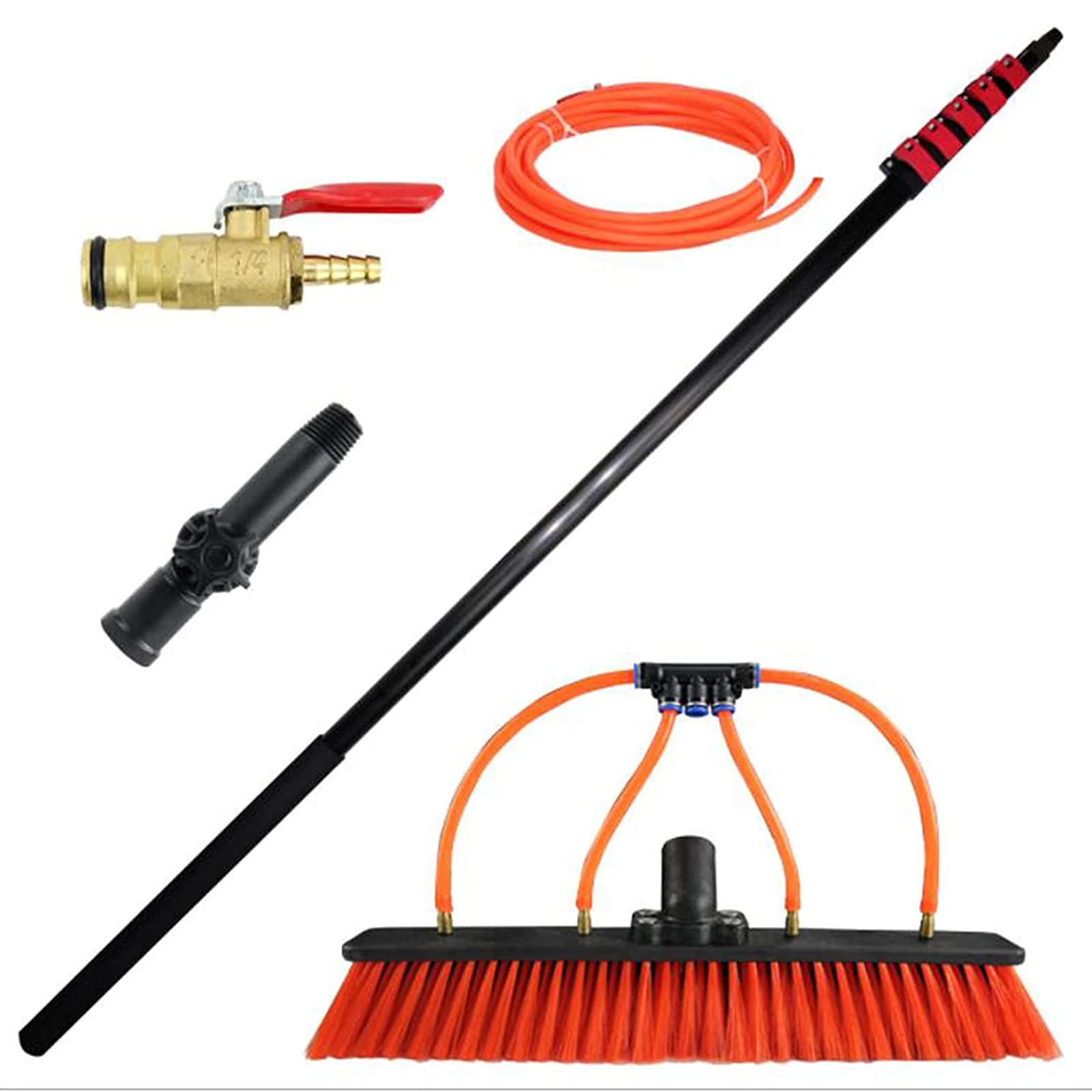 GTHTUHFD Window Cleaning Brush Photovoltaic Panel Cleaning Brush Glass Cleaning Brush Water Fed Pole Kit Solar Panel Water Spray Cleaning Brush Window Washing Equipment/36Ft/,24ft/7.2m