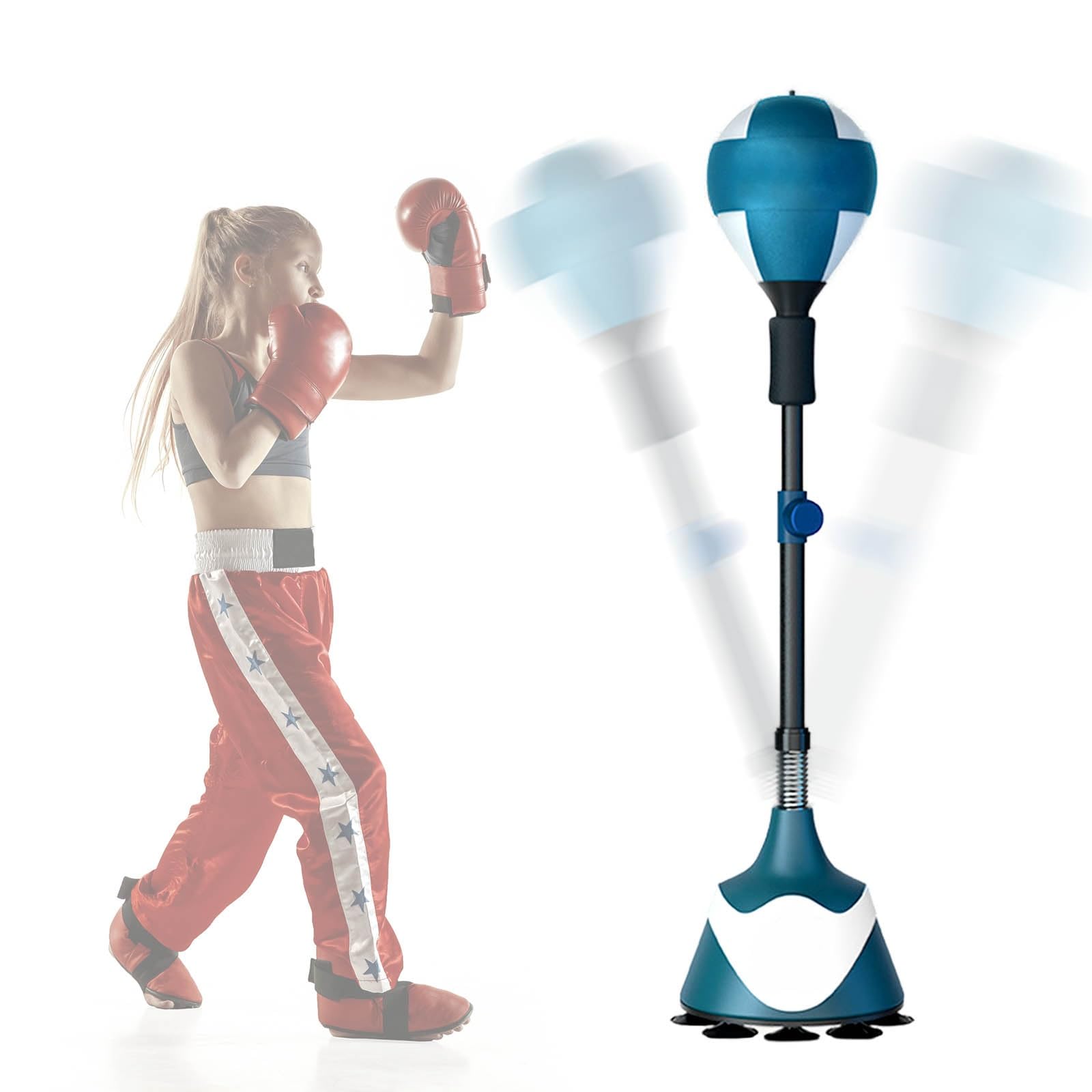 Punching Ball Boxe Adulti Palla di Reazione da Boxe Palla Palla di Boxe con Base Ventosa Fissa E Riempibile con Sabbia Boxe Sacco Supporto per Adulti Migliorare La velocità di Reazione(Verde)