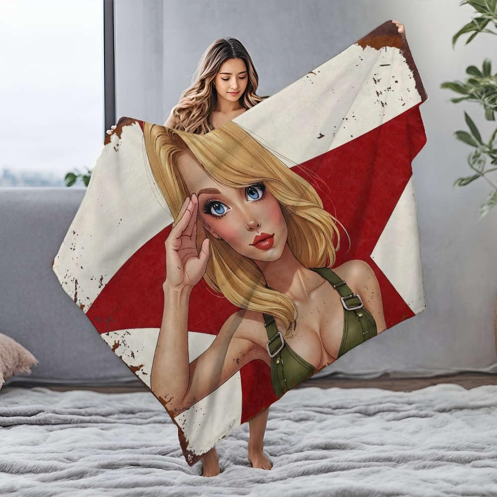 Couverture polaire en flanelle drapeau militaire 125x150cm