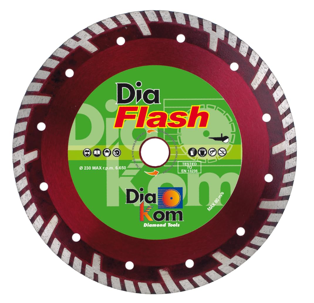 Tarcza diamentowa Diaturbo Flash D.125, otwór 22,2 mm, cięcie na sucho i na mokro do materiałów budowlanych