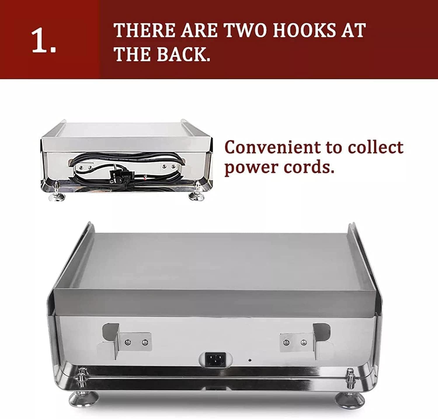 2300W Commercial Electric Frying Pan, Non Stick Temperature Controlled Multi-Functional Snack Kitchen Appliance, Teppanyaki, Pancake, Steak, Fried Rice, Fried Egg, Teppanyaki Squid, Etc