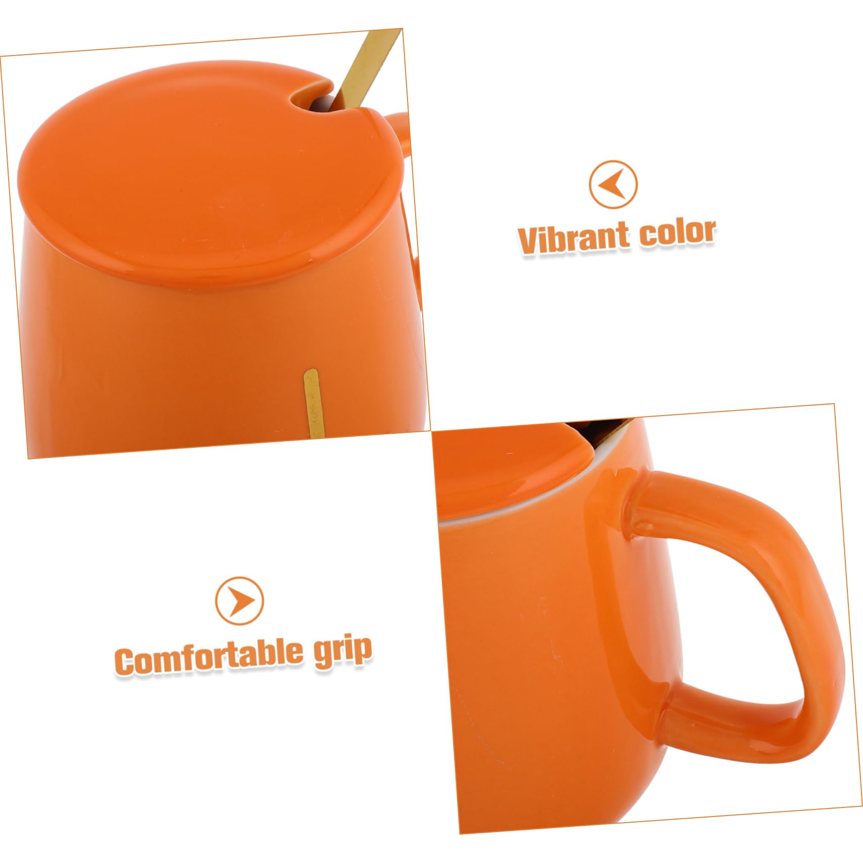 Ciieeo Scalda Tazza Elettrico Con Set Di Tazze Termiche Arancione, Riscaldamento Usb 5v a Temperatura Costante, Tazza Da Caffè Con Coperchio e Cucchiaio Per Ufficio e Casa, Confezione Regalo
