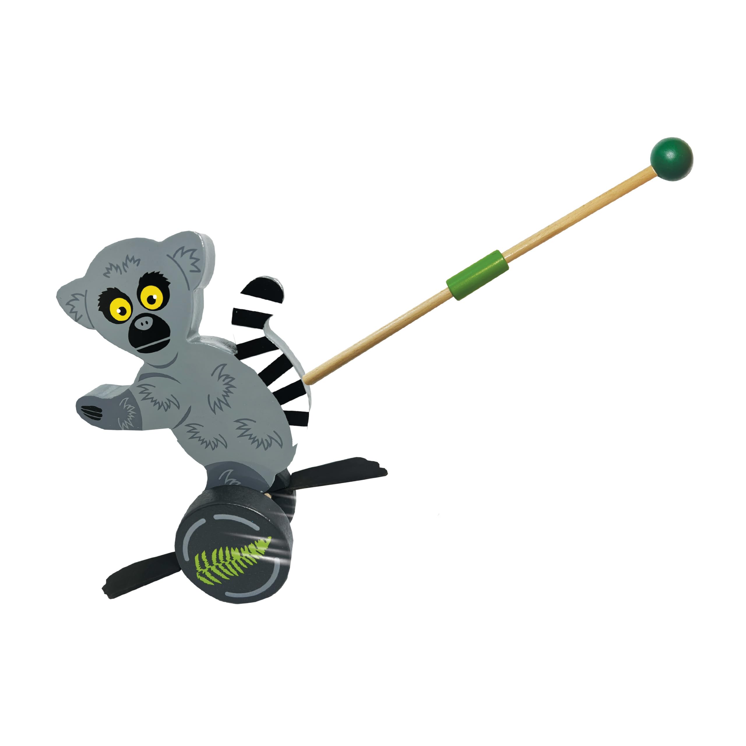 Deluxebase Push-A-Long Pets - Ring Tailed Lemur from Lemur Push Along Toys for Kids. Eco-Friendly Wooden Animal Push and Pull Along Toys. Great Early Development & Activity Toys and Gifts for Kids.