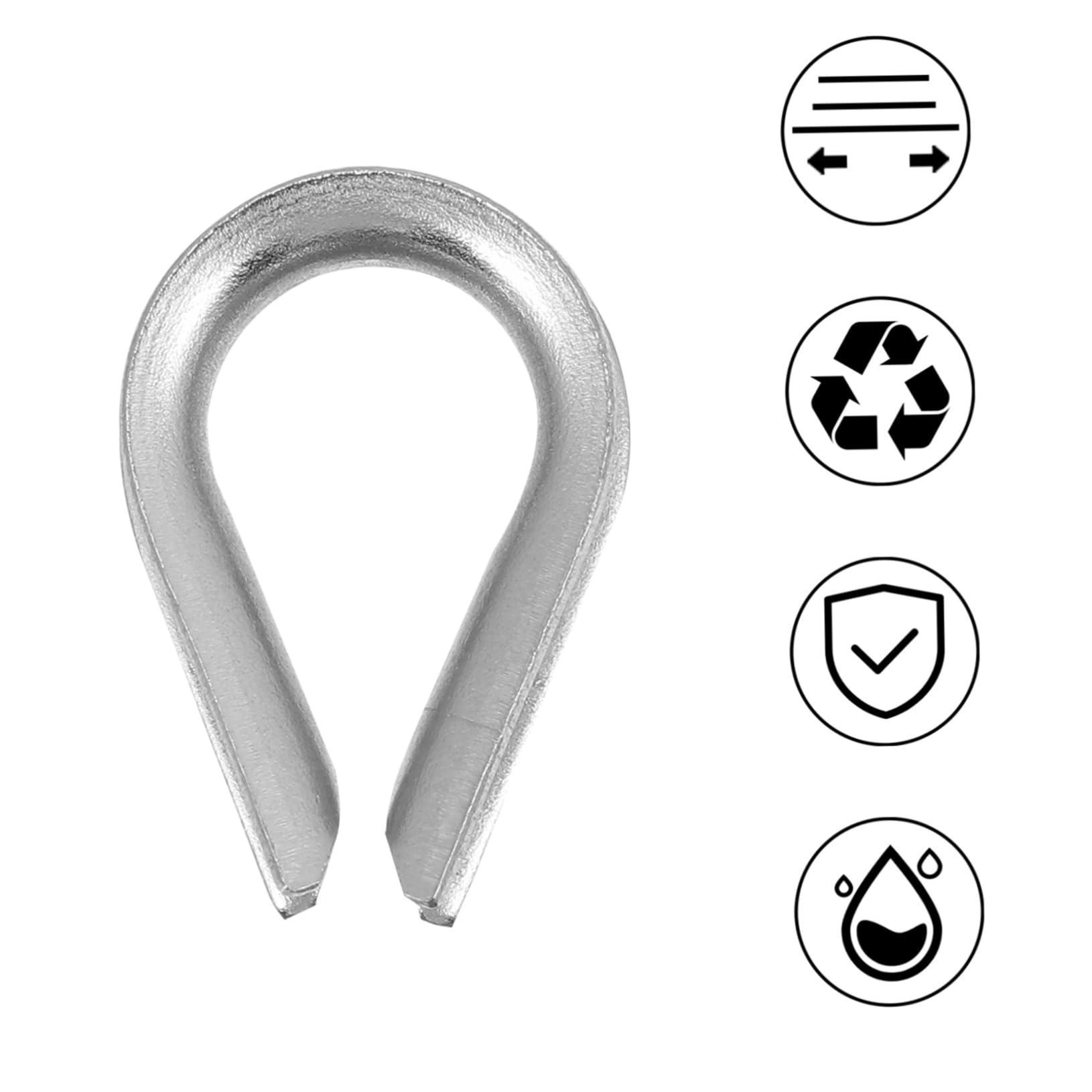 MUCKLILY Triangle Ring Capel Thimble Rigging Wire Rope Clamp Cable Clip Aluminum Crimping Sleeves Cable Fixing Workpiece Wire Cable Thimble Cable Cord Clips Riggs Silver 304 Stainless Steel