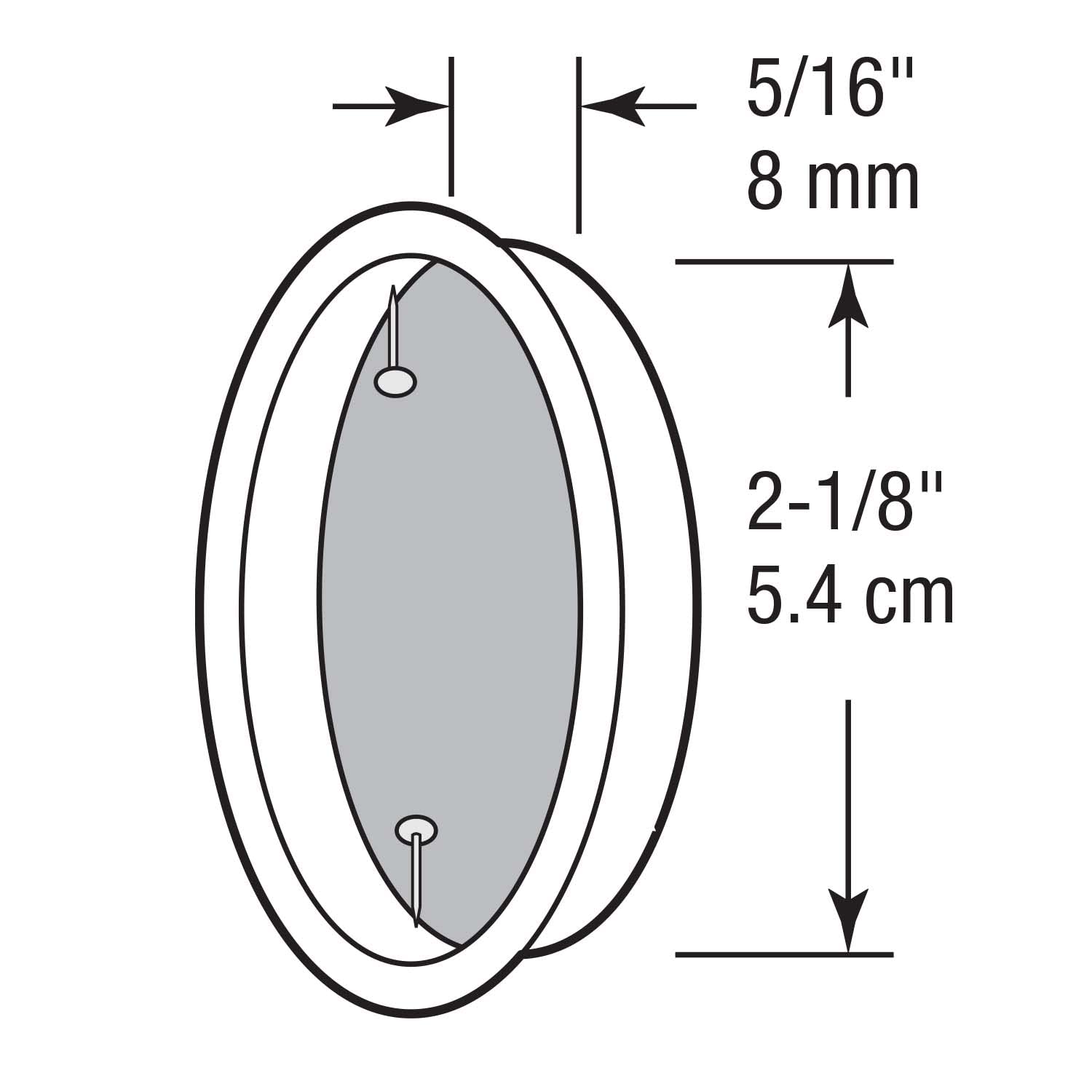 Prime-Line N 7572 Uchwyt na palec do drzwi szafy, 2-1/20.3 cm, matowe czarne wykończenie (2 sztuki)