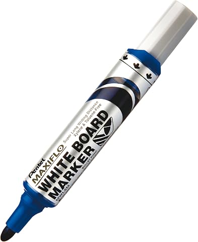 Pentel MWL5 M kolay kuruyan tahta ile Marker Maxiflo termos yuvarlak uçlu, 2.5 mm, 1 adet