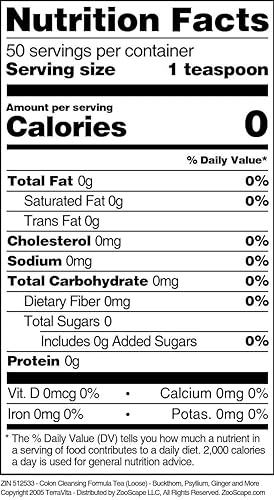 Miniatura 3 de TERRAVITA Té de fórmula limpiadora de colon (suelto) - Espino amarillo, psyllium, jengibre y más (8 oz, ZIN 512533) - Paquete de 2