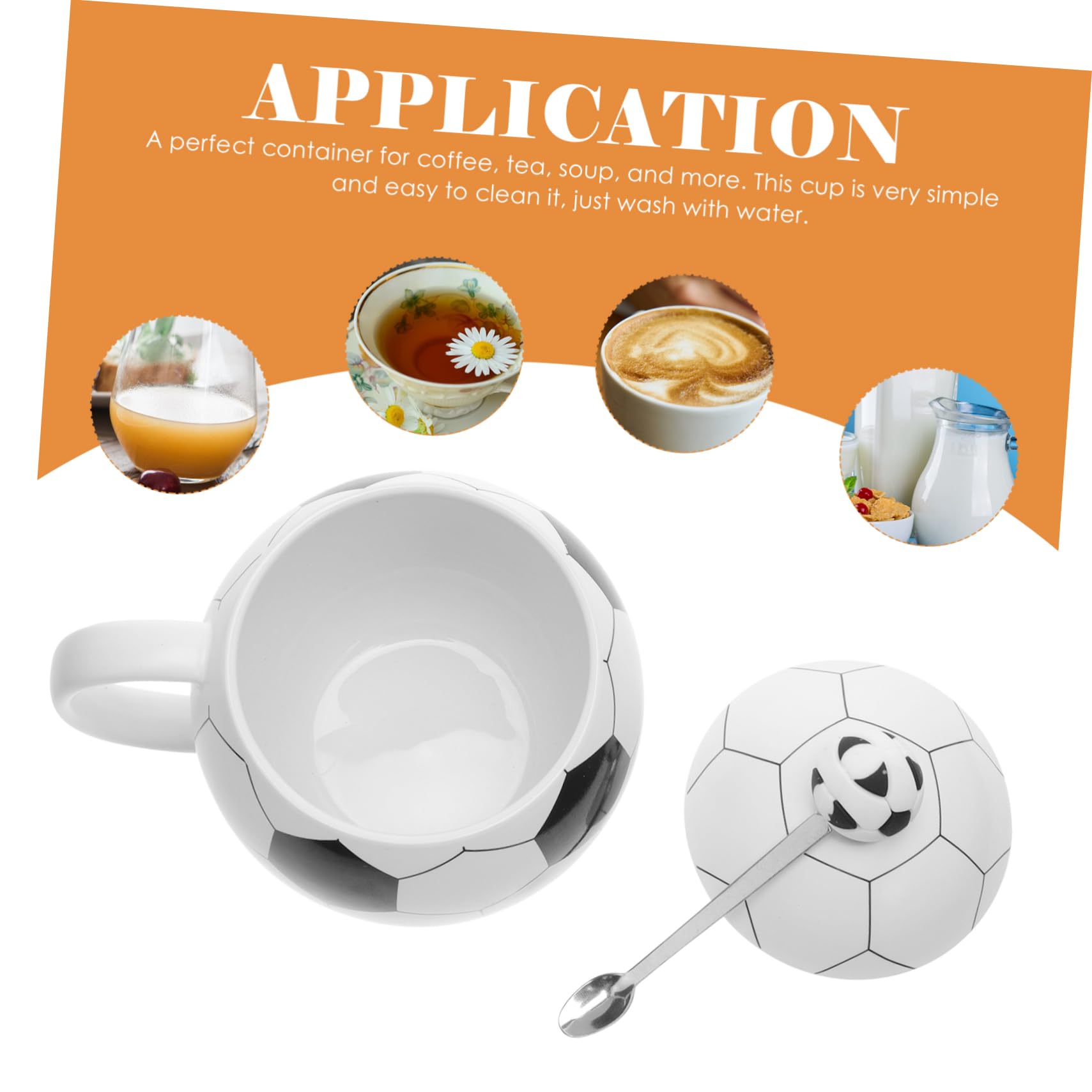 Didiseaon 1set Tazza Da Caffè Ceramica Tema Calcio Con Cucchiaio Di Stile Elegante e Dettagli Curati Per Tè Latte e Bevande Perfetta Per Appassionati Di Sport e Regali Unici