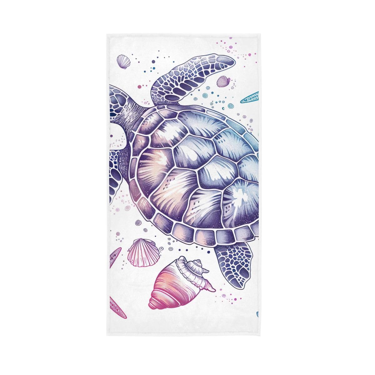 LSRCPD Turtle Seashells Starfish Hand Towels, Hand Towels for Bathroom 15 x 30 Inches, Decorative Towels