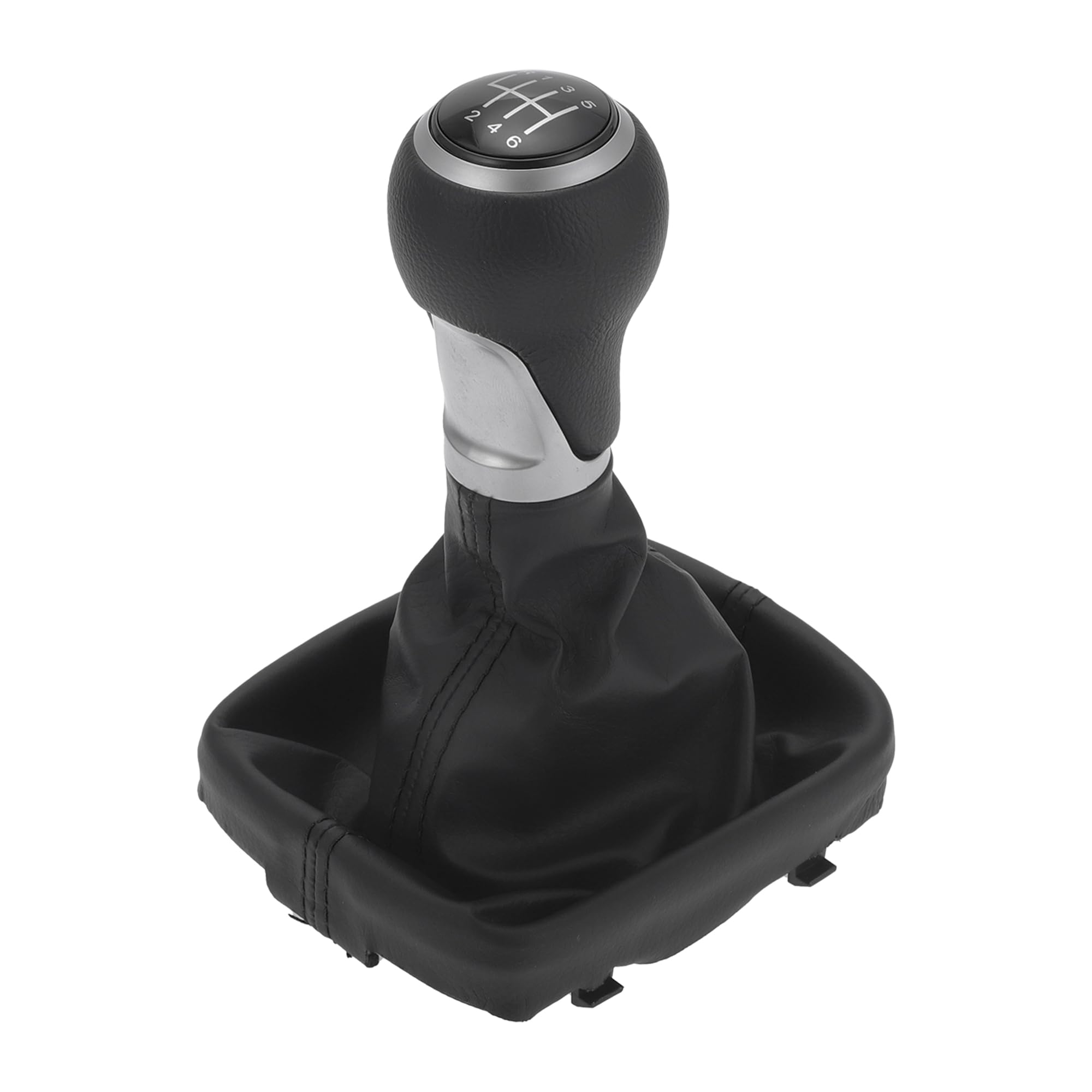 Motoforti Pomello Cambio 6 Velocità Con Copertura Per Audi A3 8P 03-13 1Pc | Materiale: Finta Pelle E Plastica. Colore: Tono Argento Opaco Rosso Nero. Utilizzo: Interno Auto. Facile Installazione.