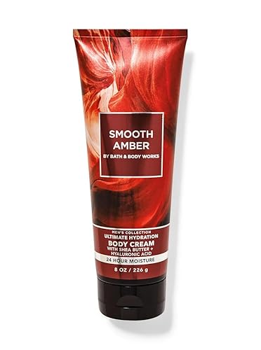 Bath and Body Works - Crema corporal de ácido hialurónico para hombres, 8 onzas (ámbar suave)