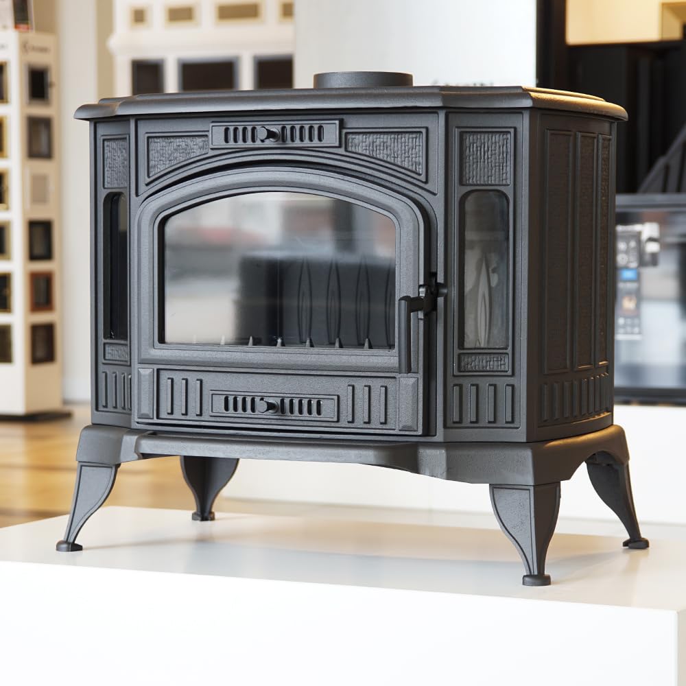 KRATKI Stufa a legna in ghisa KOZA K9 10 kW Ø150 A Ecodesign Ø130mm 10kW | Ghisa nero, efficienza 75%, classe A. Ecodesign.; combustione efficiente; basse emissioni; calore uniforme; struttura robusta