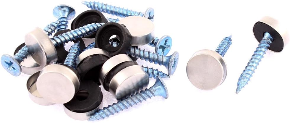 12mm Diameter Quality Parts Round Cap Glass Mirror Screw Nails 12Pcs Model:66as518qo754