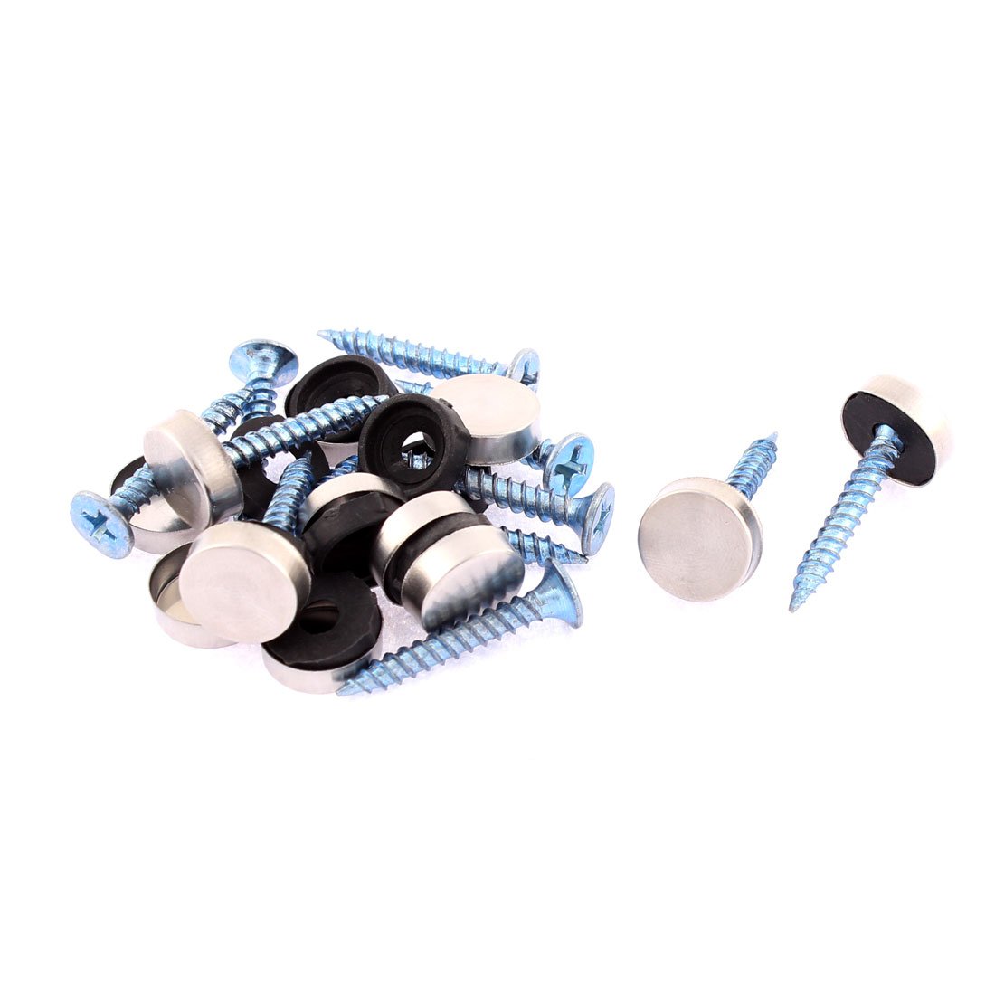 Aexit 12mm Diameter Quality Parts Round Cap Glass Mirror Screw Nails 12Pcs Model:66as518qo754