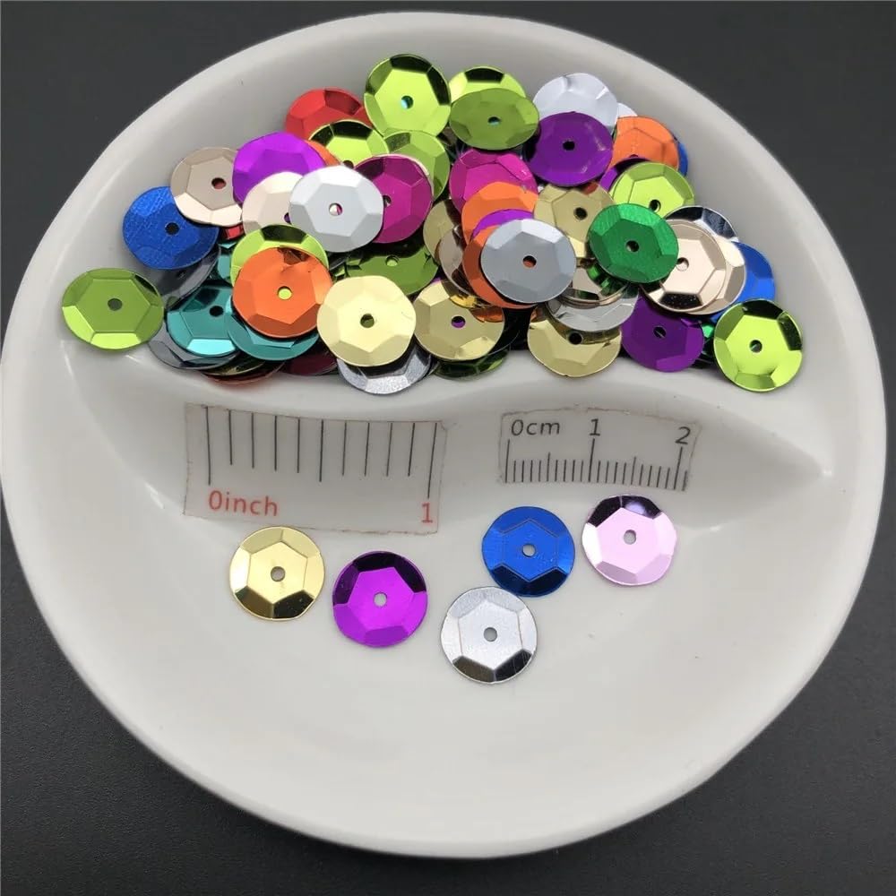 Cekiny do szycia, 3 mm, 4 mm, 5 mm, 6 mm, 10 mm, kubek, okrągła, srebrna, luźna, nadaje się do szycia, rękodzieła, dekoracji ślubnej, odzieży, sukienki, czapek do butów, DIY, miks, 6 mm, 150 g