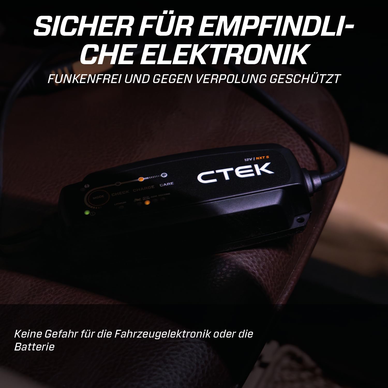 CTEK NXT 5 Smart-Batterieladegerät 12 V, 5 A, kompatibel mit Blei-Säure- und Lithium-Batterien, Rekonditionierungsmodus, AGM-Optimierung, Temperaturkompensation, praktischer Batterie-Wartungsgerät