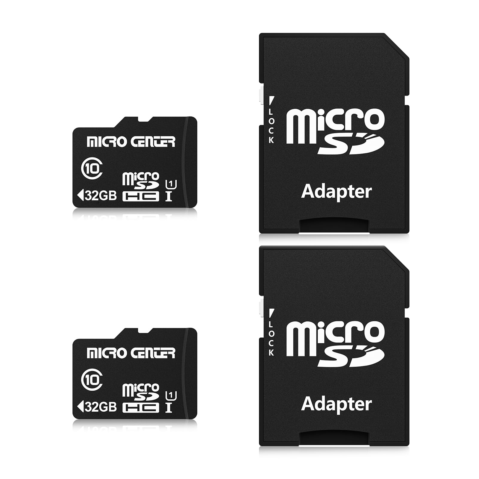 INLAND Micro Center 32GB Class 10 Micro SDHC Flash Memory Card with Adapter (2 Pack)