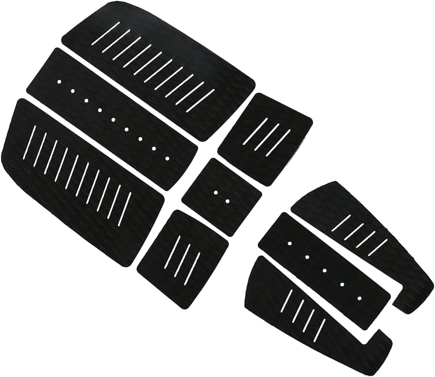 EVA Deck Traction Pad, Comfortable EVA Surfboard Deck Traction Pads Non‑Slip Surfboard Mat for Surf(Black)