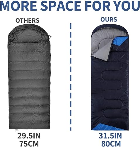 Miniatura 3 de Saco de dormir, para mochila, ligero, impermeable, para clima frío, campamento, senderismo, viajar, cacería, con bolsa de compresión, para adulto y