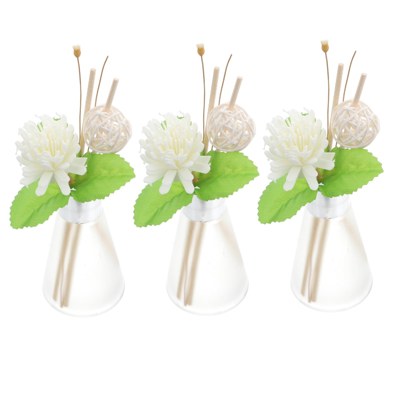 Cabilock Duftdiffusor Glasflaschen für Trockenblumen Dekorativ und Praktisch für Wohnzimmer und Küche 3 Stück-Pack