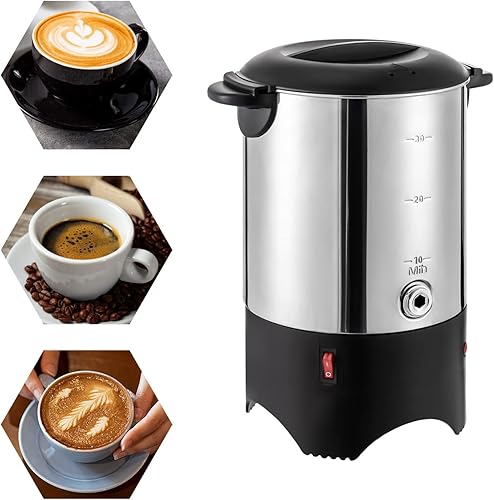 Miniatura 3 de Urna de café, cafetera eléctrica de 30 tazas, cafetera eléctrica de acero inoxidable 304 de 5.2 L con filtro extraíble, dispensador de bebidas