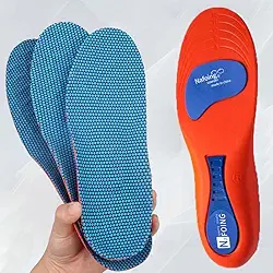 1 par de palmilhas ortopédicas esportivas para pés, homens, mulheres, espuma vinílica acetinada, respirável, absorção de choque, palmilha para corrida e esportes (1 par (45-46))