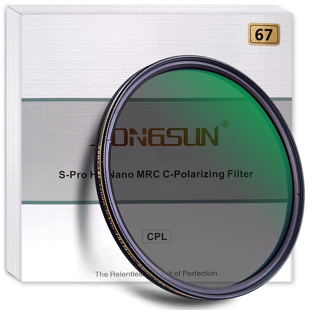 JONGSUN 67mm Polarizador Filtro, Circular Polarizer Filter, S-Pro HD Nano MRC16, 16-Capas Multicapa, Vidrio óptico NITTO AGC, Filtro CPL Para Lente De Cámara