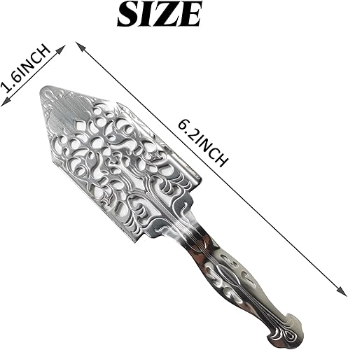 Miniatura 2 de NSBELL 4 cucharas de acero inoxidable de absenta de ajenjo vintage, barra de cóctel, taza de vidrio, filtro para beber ahuecado hacia fuera absenta