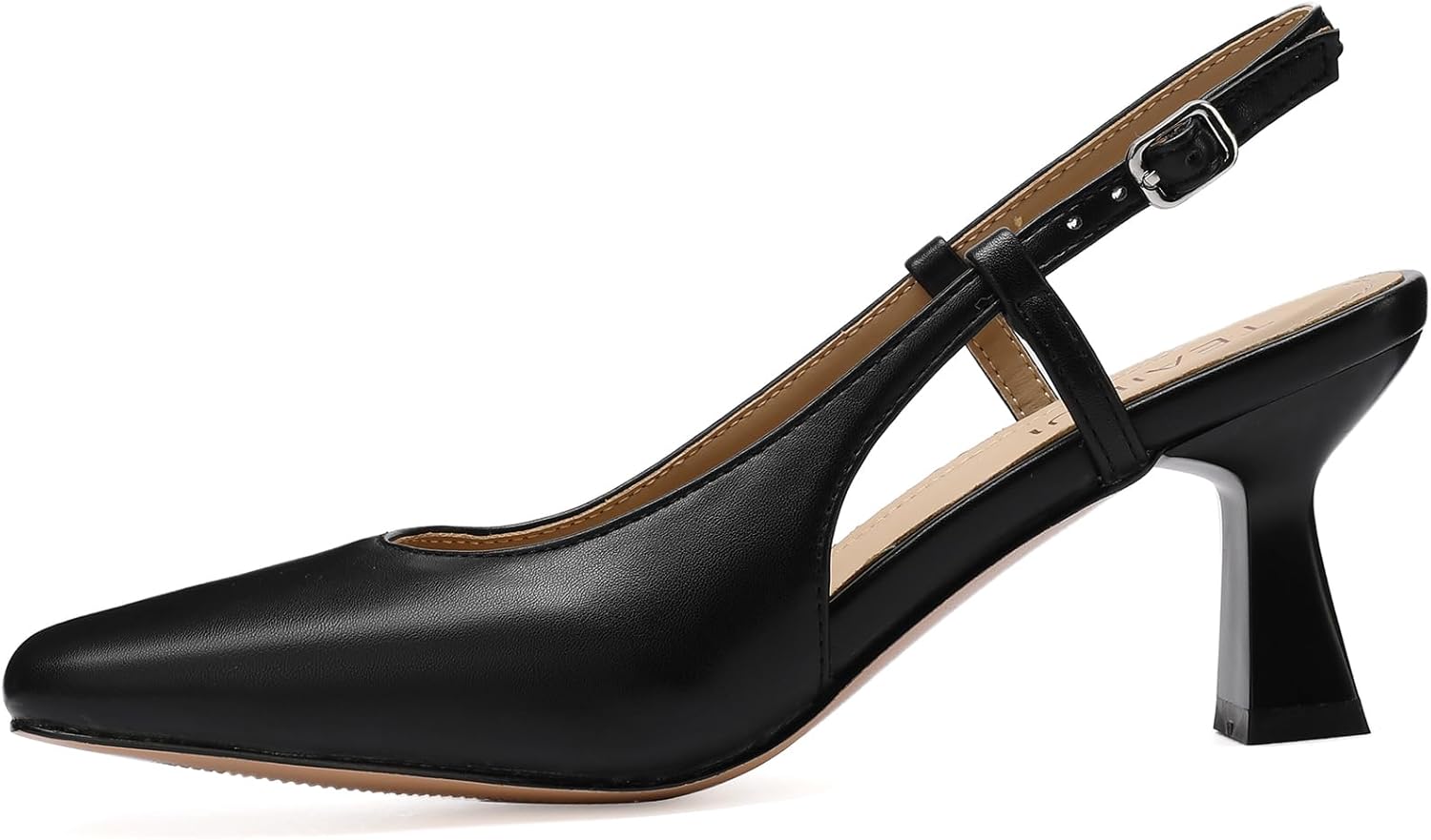 Women’s Slingback Heels Pumps Closed Toe 2.5 Inch Low Kitten Heel Dress Shoes with Adjustable Ankle Strap for Work Office Wedding Evening - Image 4