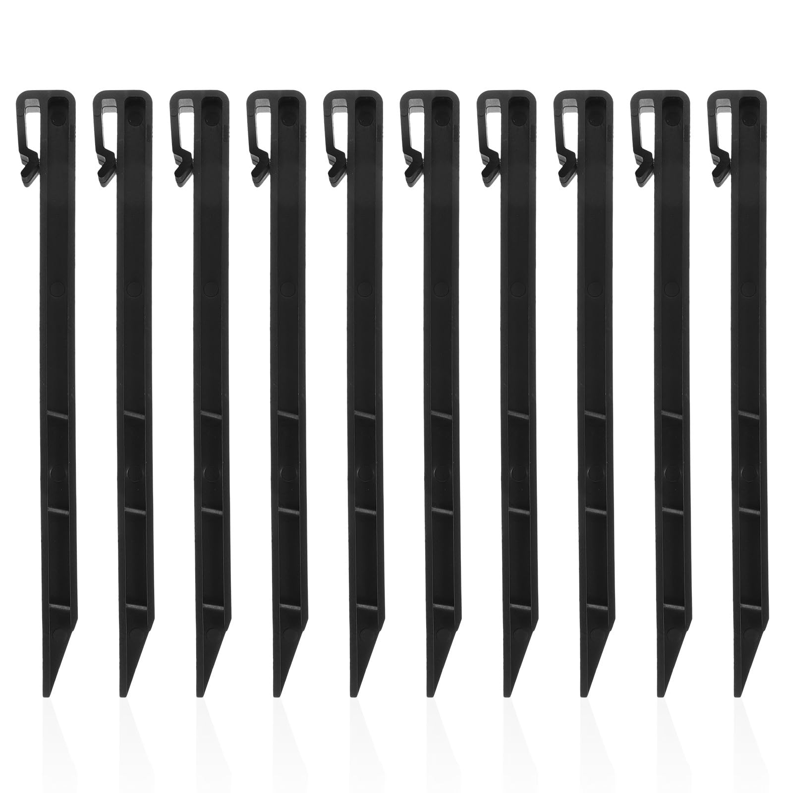 Piquets de jardin en plastique KICHOUSE noir : lot de 20 tuteurs légers et pratiques