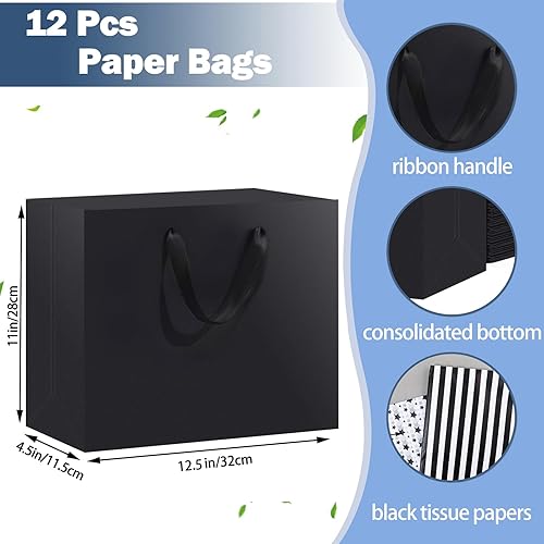 Miniatura 9 de 10 bolsas de regalo con papel de seda de 8 x 4 x 11 pulgadas.
