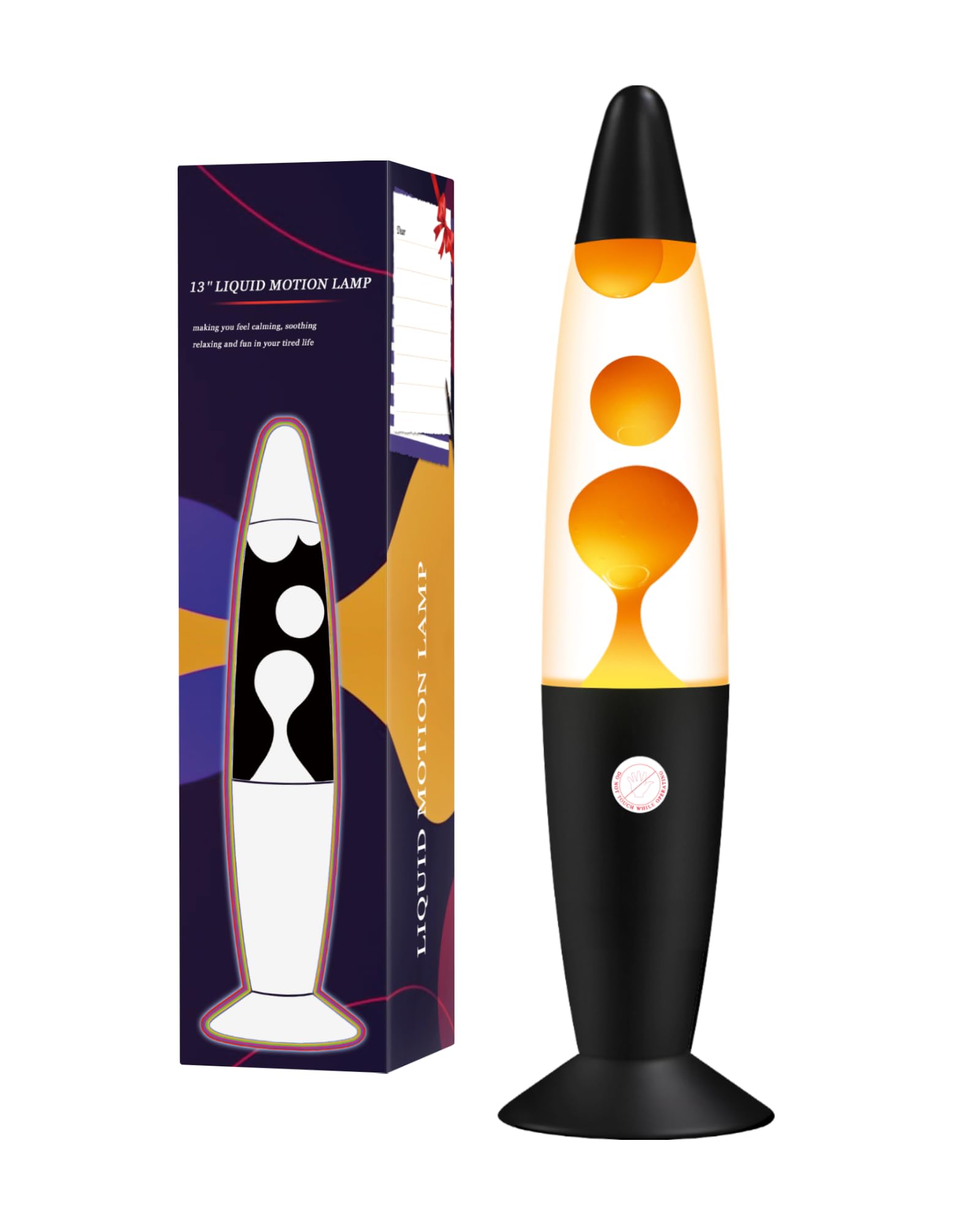 QQP Magma Lamp for Office Bedroom,Liquid Motion Mood Lamps for Adults Kids,Relaxing Orange Magma Night Light Nightlight Room Decor,25W Bulb