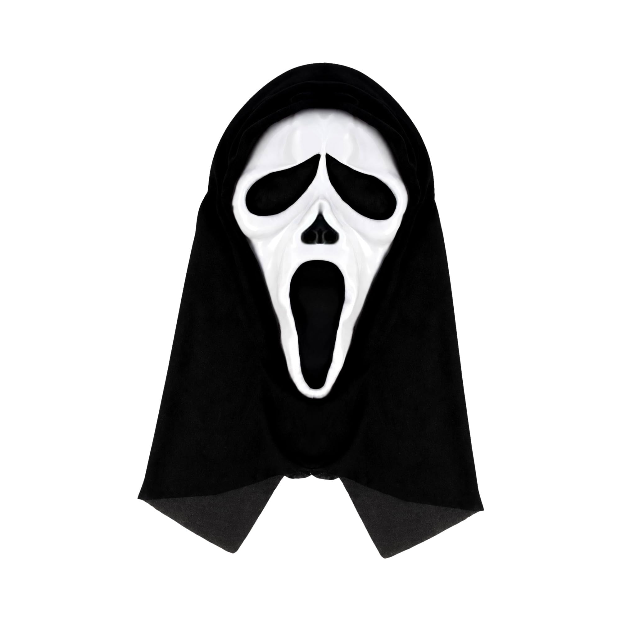 Makii Halloween Ghost Facemask With Fake Knife, Halloween Mask Trick or Treat Fancy Dress Costume Accessories for Adults and Children (ghost mask only)