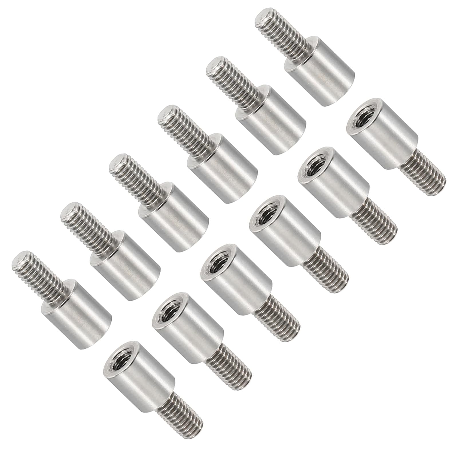 Unifizz 12pcs M3 Spacer Standoffs, 6+6mm Stainless Steel Threaded Standoffs Screw Kit, 3mm Inner 5mm Outer Diameter Metric Standoff Set for DIY Electronics, CNC, Drones, Circuit Board, Motherboard