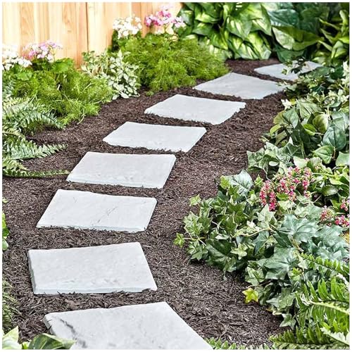 Kunststoff Gehwegplatten Steinoptik 30x30 cm 4er Set Gartenplatten mit Struktur Trittstein Gartenweg HTI living