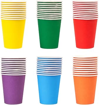 60 Pcs Colorful Paper Party Cups Multicolored Drinking Cups Biodegradable Cups Hot Cold Beverage Cups Kids Craft Cups Small Paper Bathroom Cups