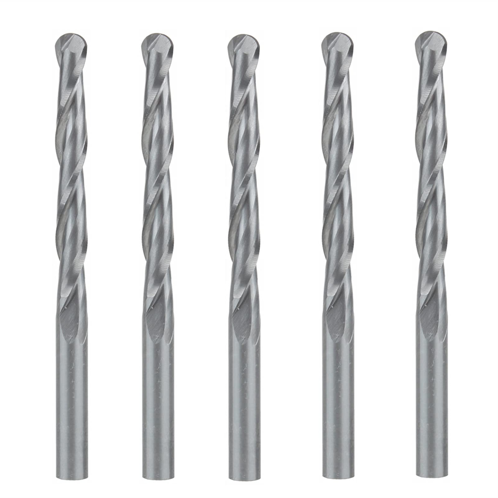 SUOFEILAIMU-PHONE CASE Metal 5pcs 4mm 2 Flutes Carbide Ballnose End Mills CNC Router Bit 32mm Milling Cutter